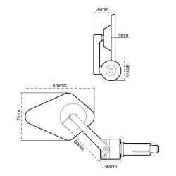Espejo Oxford Arrow 360 Bar End