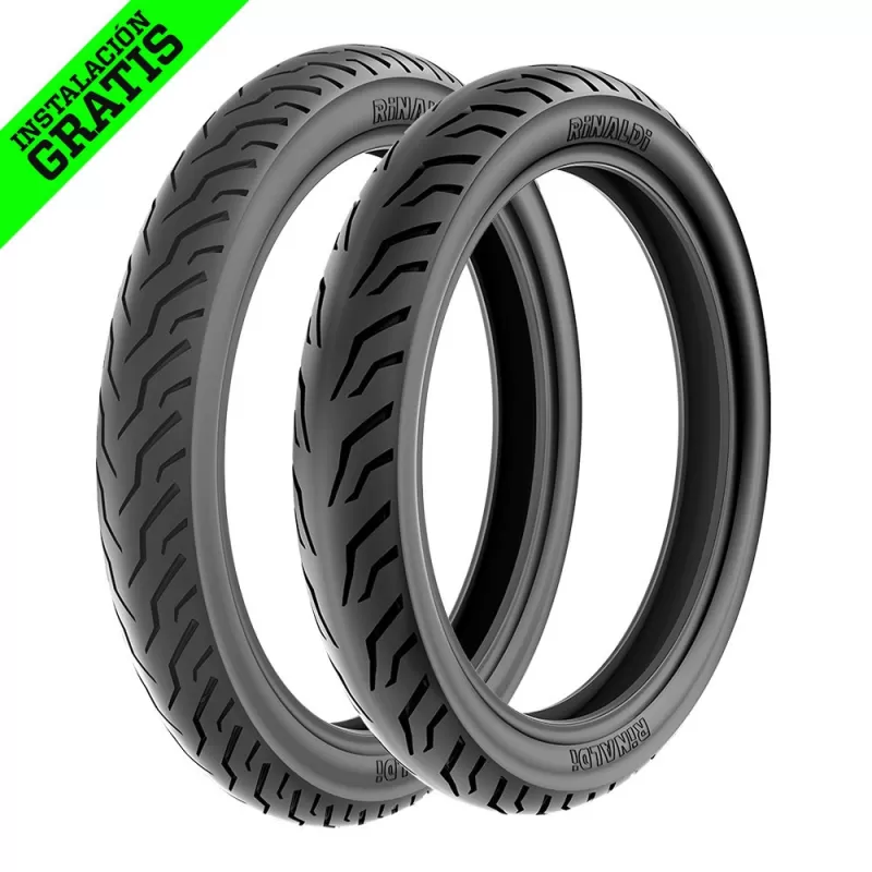 Pack Rinaldi Calle SS48 90/90*18 + 275*18 Tubular con Instalación Pack Rinaldi Calle SS48 90/90*18 + 275*18 Tubular con Instalación