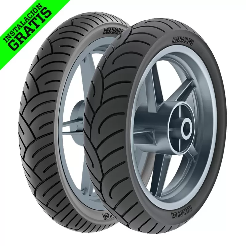 Pack Rinaldi HB37 Calle 110/70*17 + 140/70*17 con Instalación