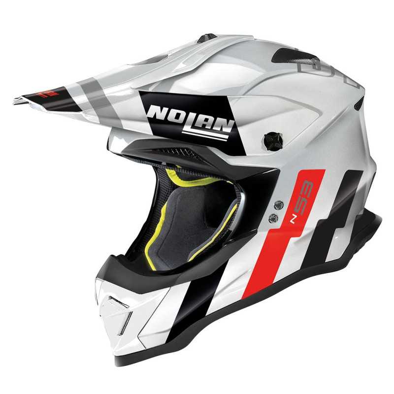 Casco Nolan N53 Sparkler 090 Metal Wht/Blk/Red