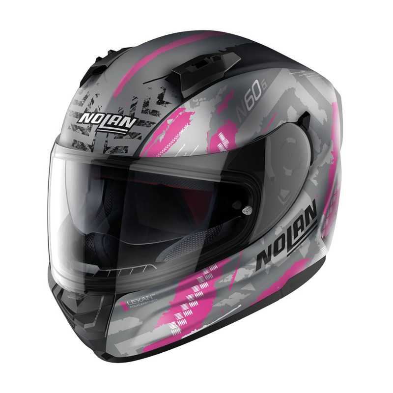Casco Nolan N60-6 Wheelspin 060 Flat Blk/Fuchs