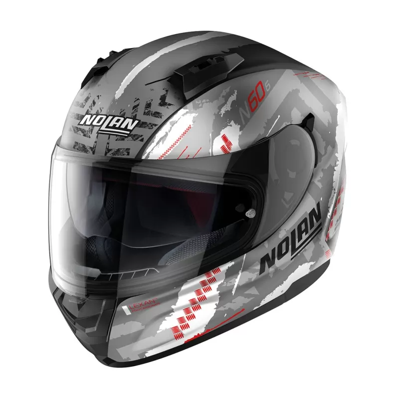 Casco Nolan N60-6 Wheelspin 058 Flat Blk/Red
