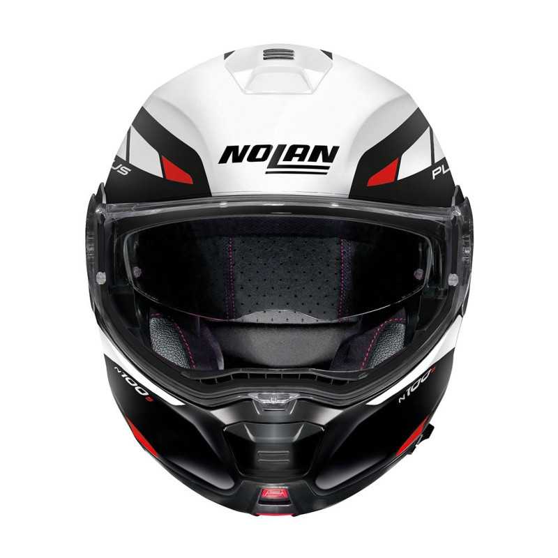 Casco Nolan N100-5 Plus Milestone 053 Metal Wht/Blk/Red