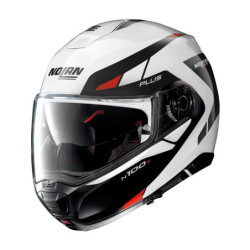 Casco Nolan N100-5 Plus Milestone 053 Metal Wht/Blk/Red