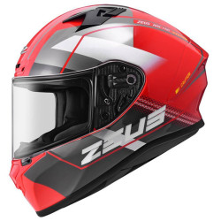 Casco Zeus ZS826 Negro/Rojo/Plateado